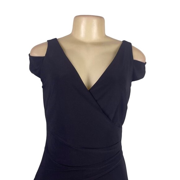 Ralph Lauren Womens Black Jumpsuit Cold Shoulder Wide Leg Elegant Size 4 - Picture 4 of 8